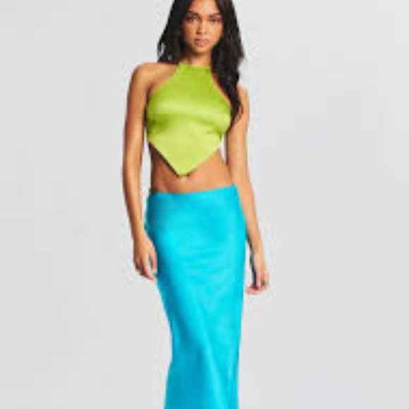 NWT: SER.O.YA PENINA SILK MIDI SKIRTSize Large